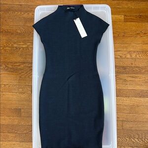 Zara Navy Blue Sleeveless Dress